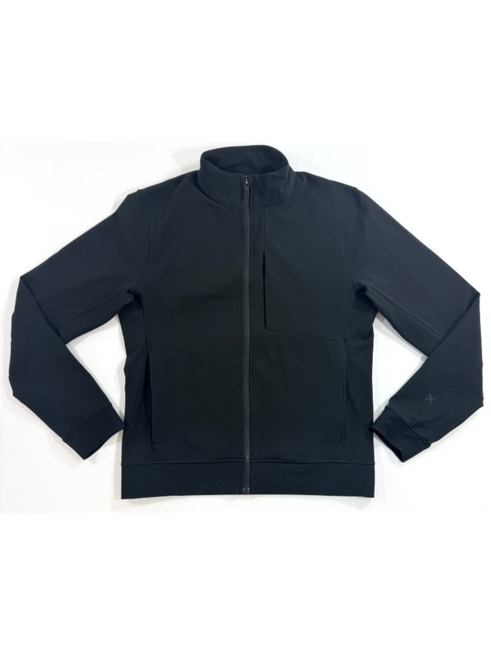 Lululemon Mens Sojourn Jacket Sz Medium Black Warpstreme Zip Track Athleisure